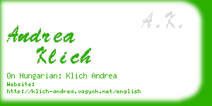 andrea klich business card